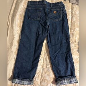 Carhartt Men's Relaxed Fit Blue Jeans-Lined